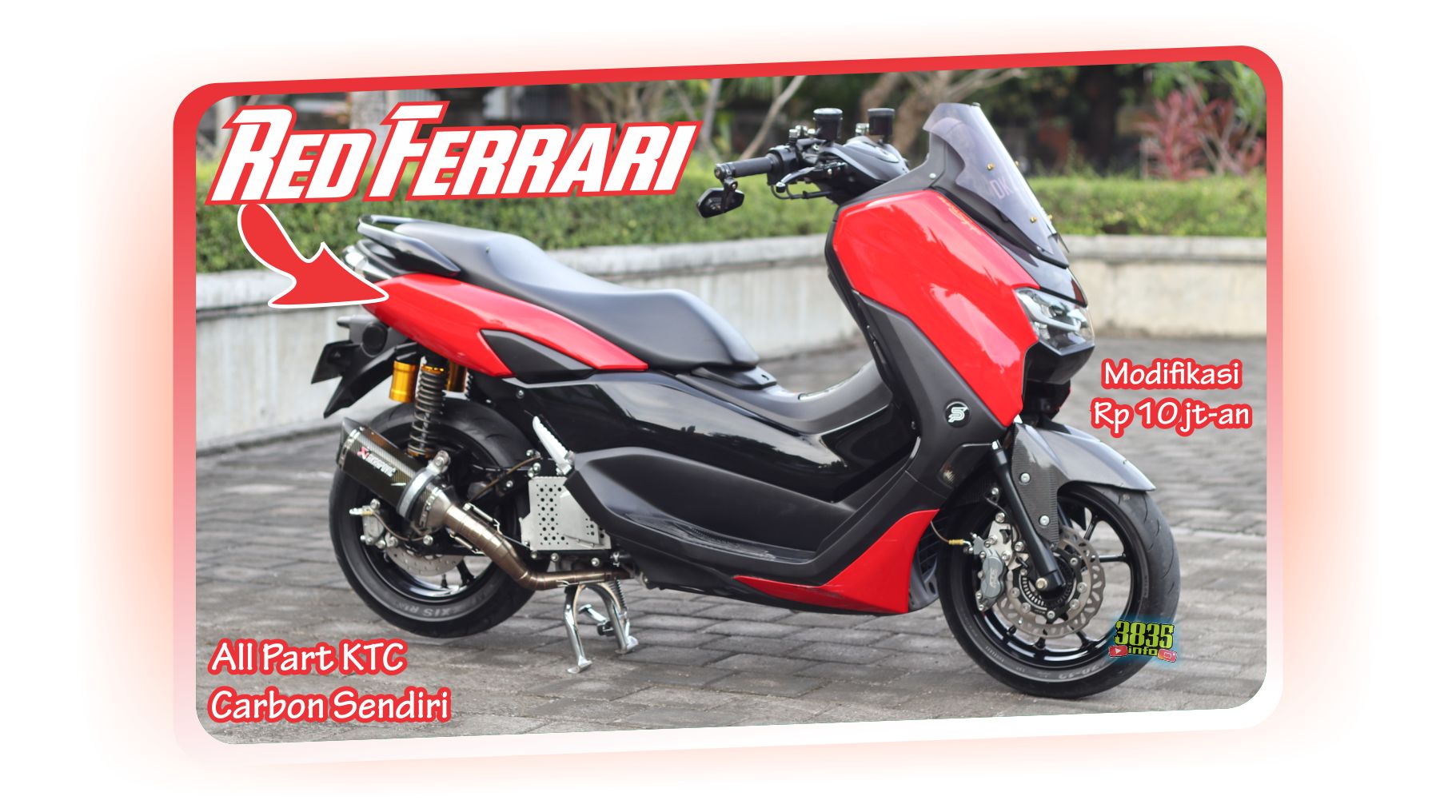 Nmax Modif Elegan Merah. Makin Elegan New Nmax Pakai Warna Merah Ferrari