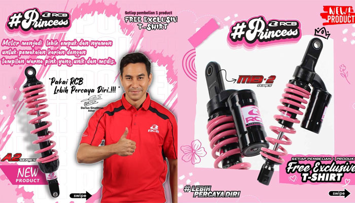 Rcb Shock Nmax V2. Keren Banget ! Sok RCB MB-2 dan A2 Series Warna Pink, Edisi Khusus Princess Tapi Tetap Sporty