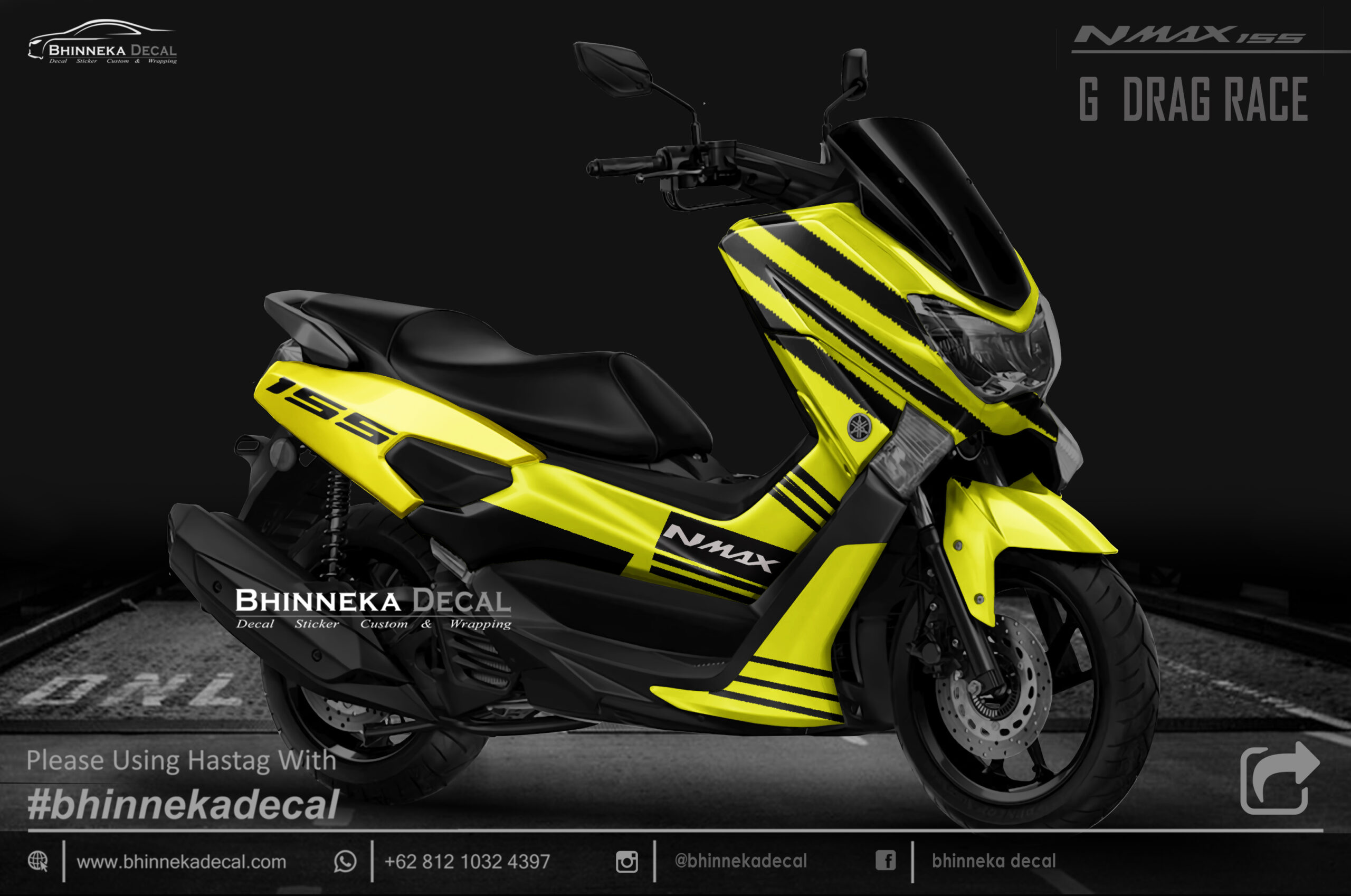 Nmax V2 Decals. DECAL STICKER YAMAHA NMAX 155 G DRAG RACE YELLOW-029 – Bhinneka Custom Decal