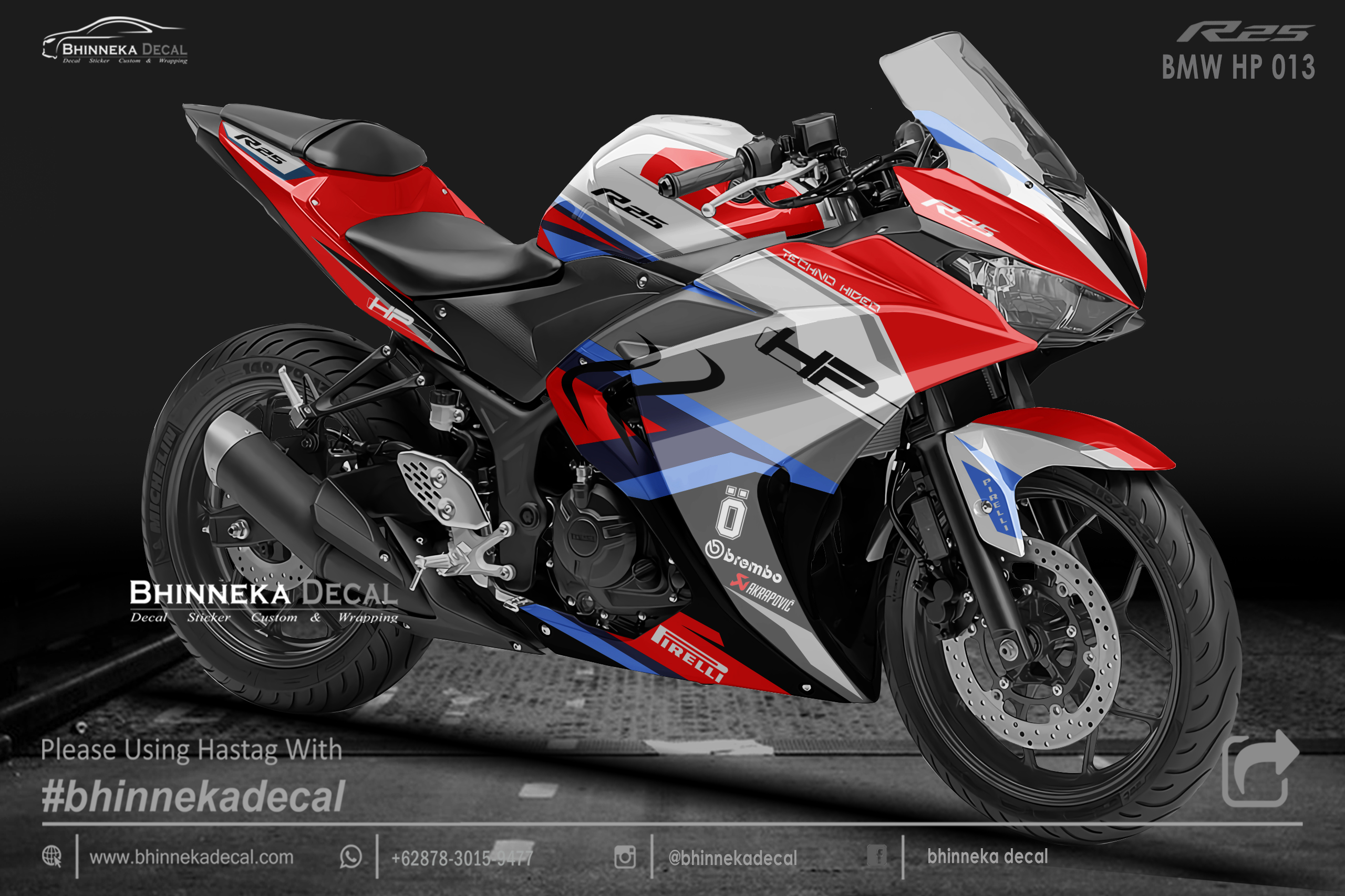 Nmax Decal Bmw. DECAL STICKER YAMAHA R25 DESAIN BMW HP-011 – Bhinneka Custom Decal