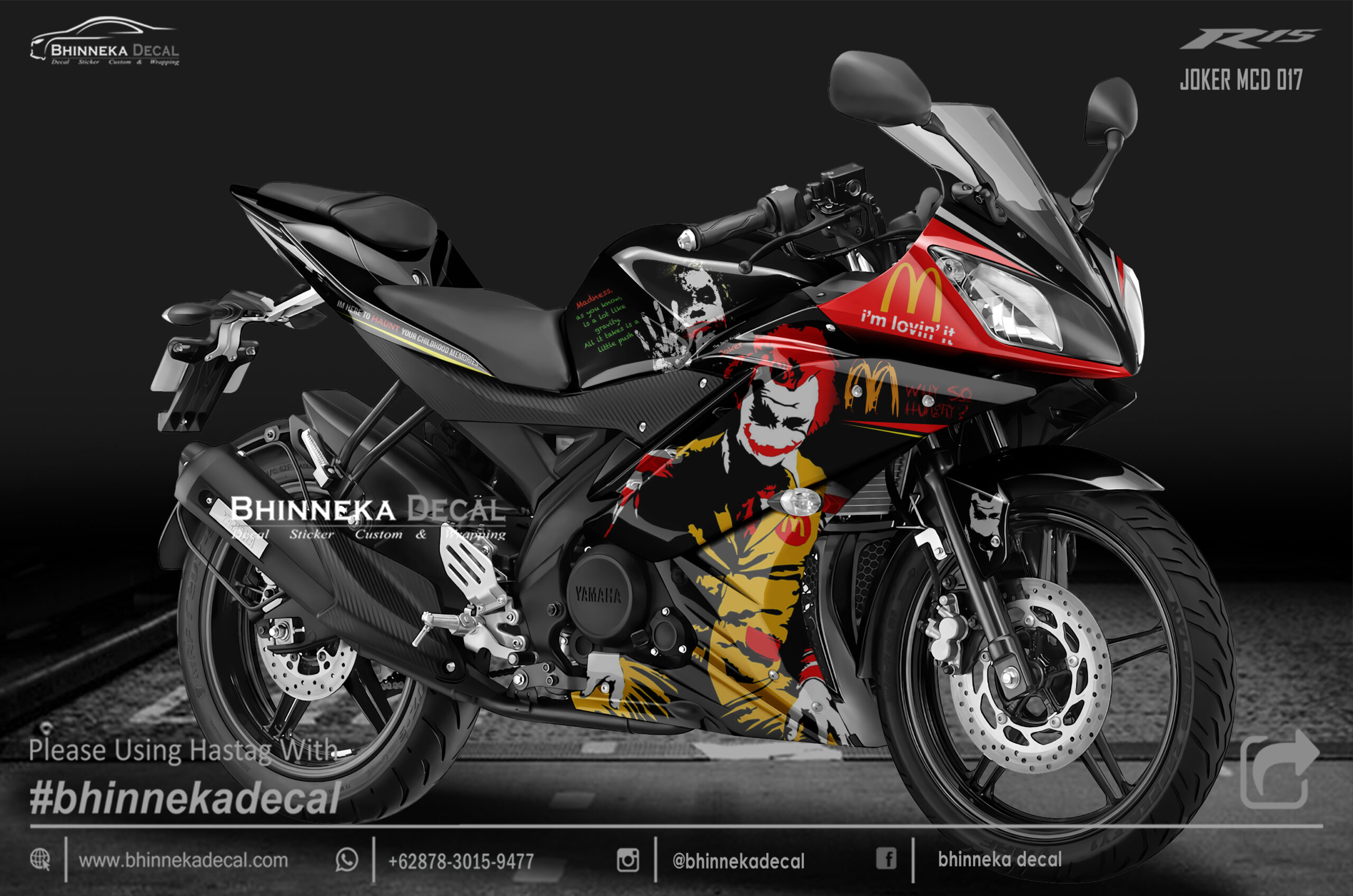 Decal Nmax Joker. DECAL STICKER YAMAHA R15 V2 DESAIN JOKER MCD-007 – Bhinneka Custom Decal