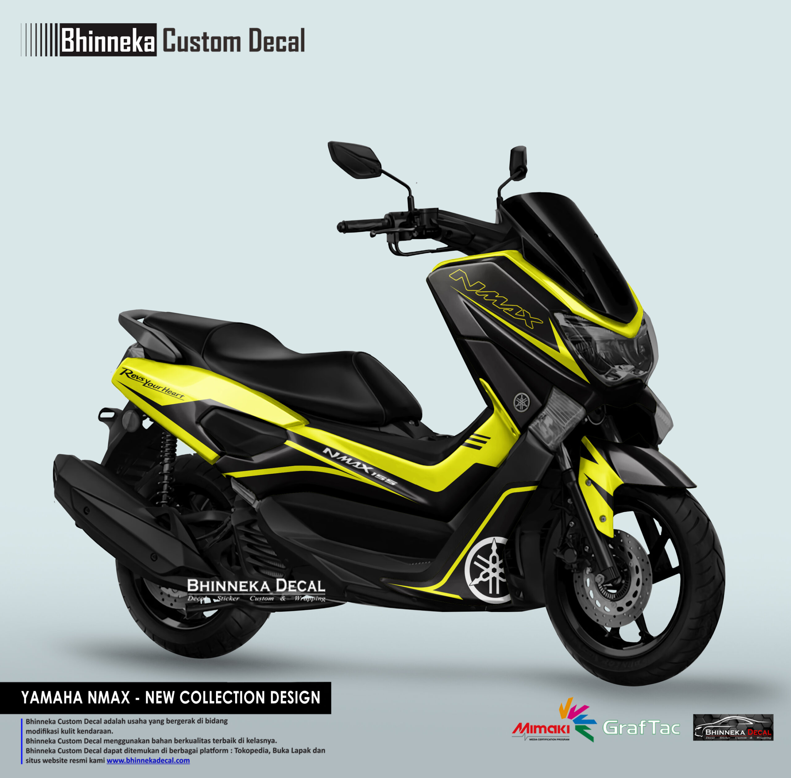 Nmax Yellow Decals. DECAL STICKER YAMAHA NMAX MINIMALIS YELLOW – Bhinneka Custom Decal