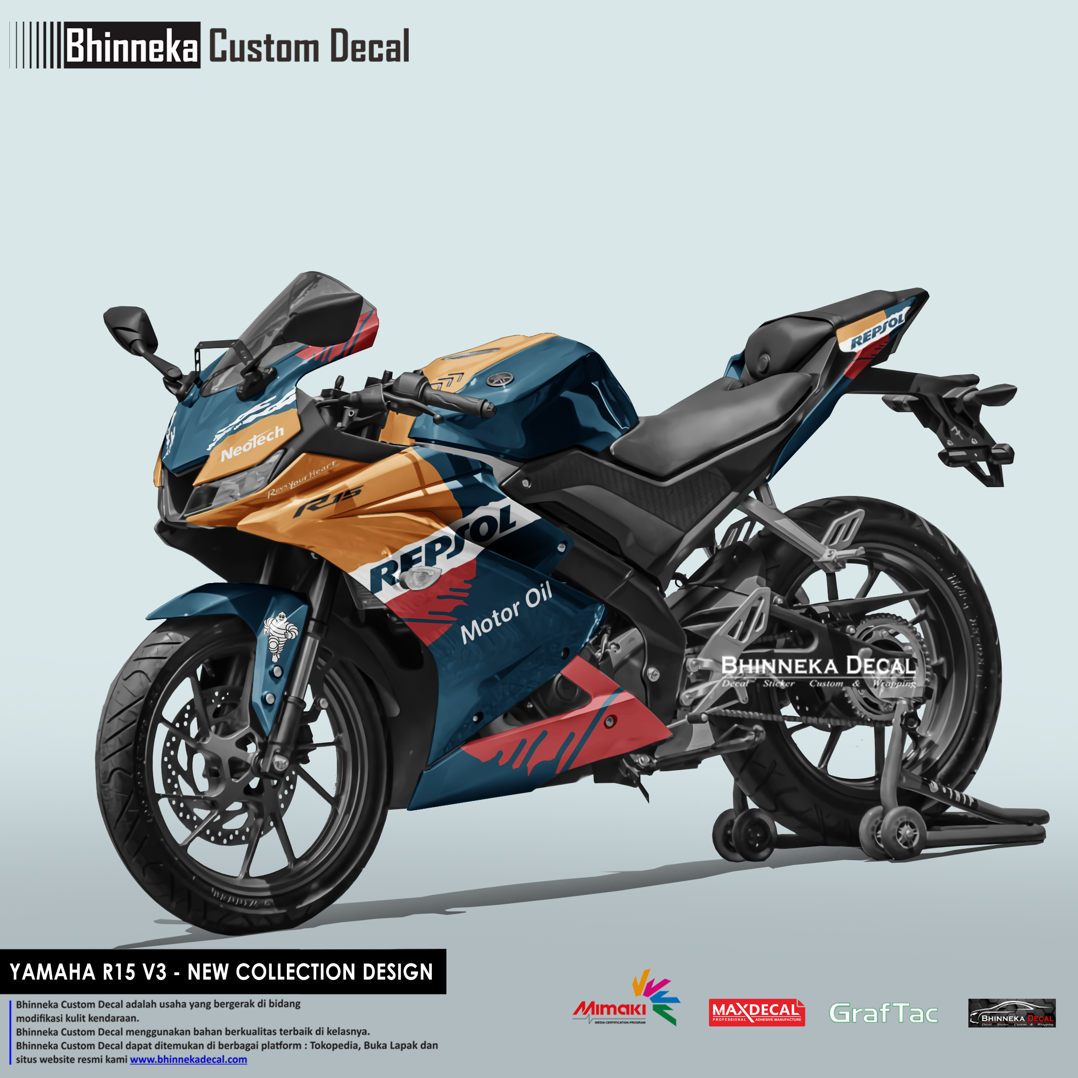 Decal Nmax Repsol. DECAL STICKER YAMAHA R15 V3 NEW REPSOL – Bhinneka Custom Decal