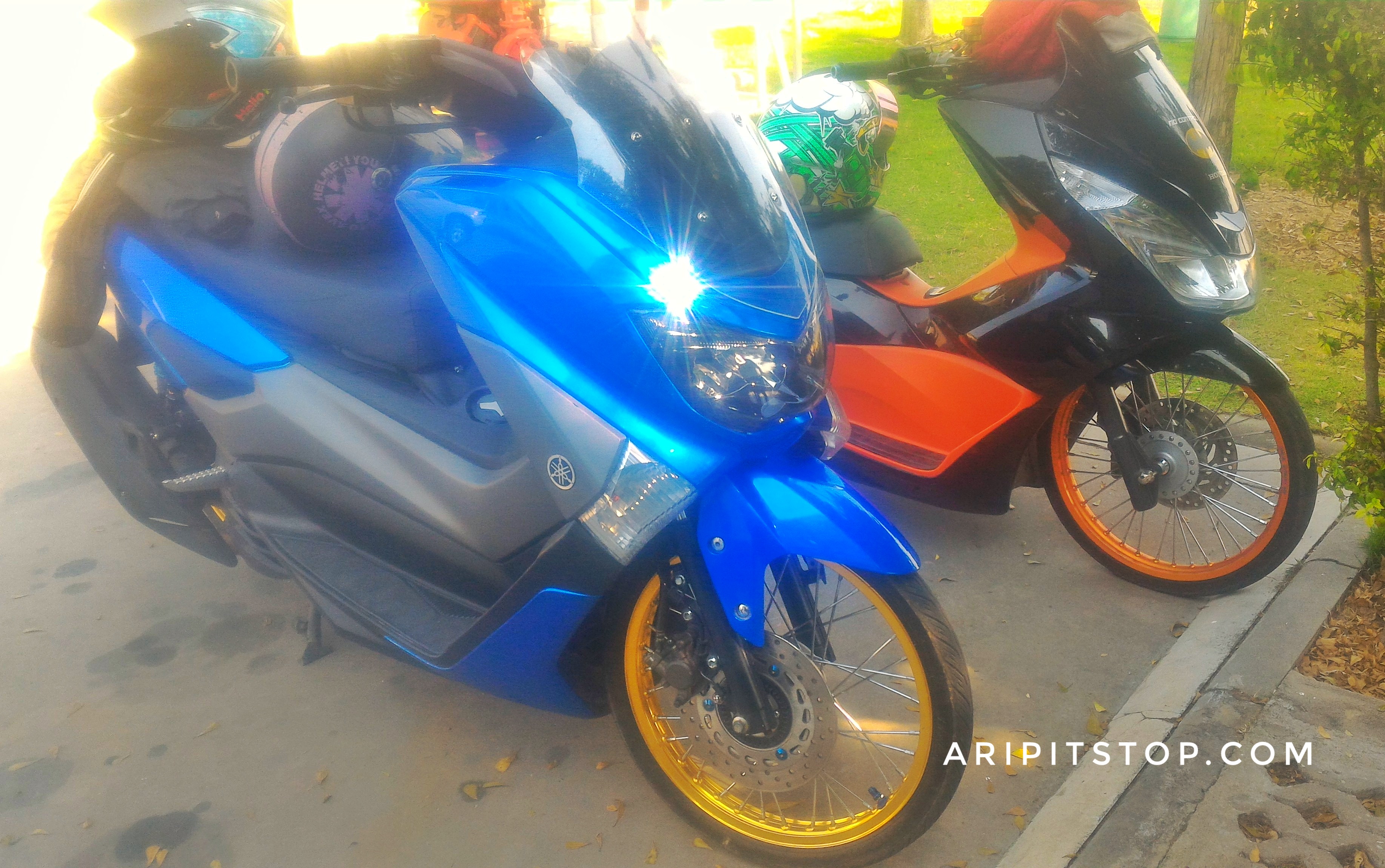 Nmax Modif Thailand. Ketemu Nmax dan PCX Pakai Ban Cacing di Thailand