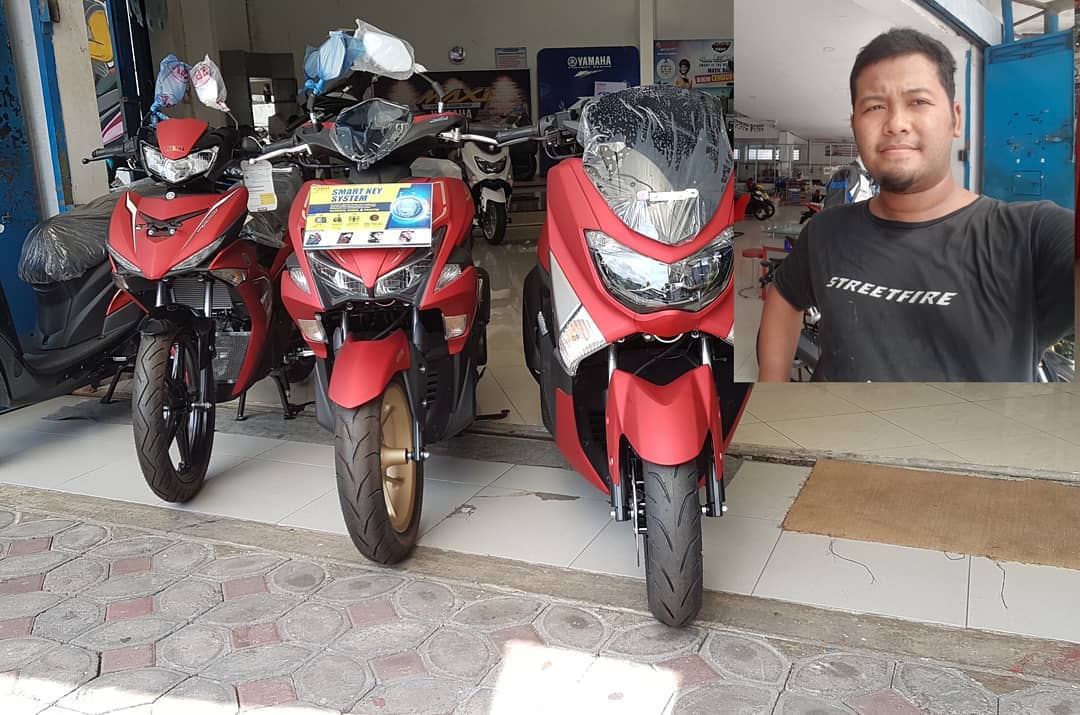 Nmax Matte Red Abs 2019. Bertemu Yamaha NMAX Merah Doff Versi 2019, Ngejreng Abis Tanpa Versi Rem ABS