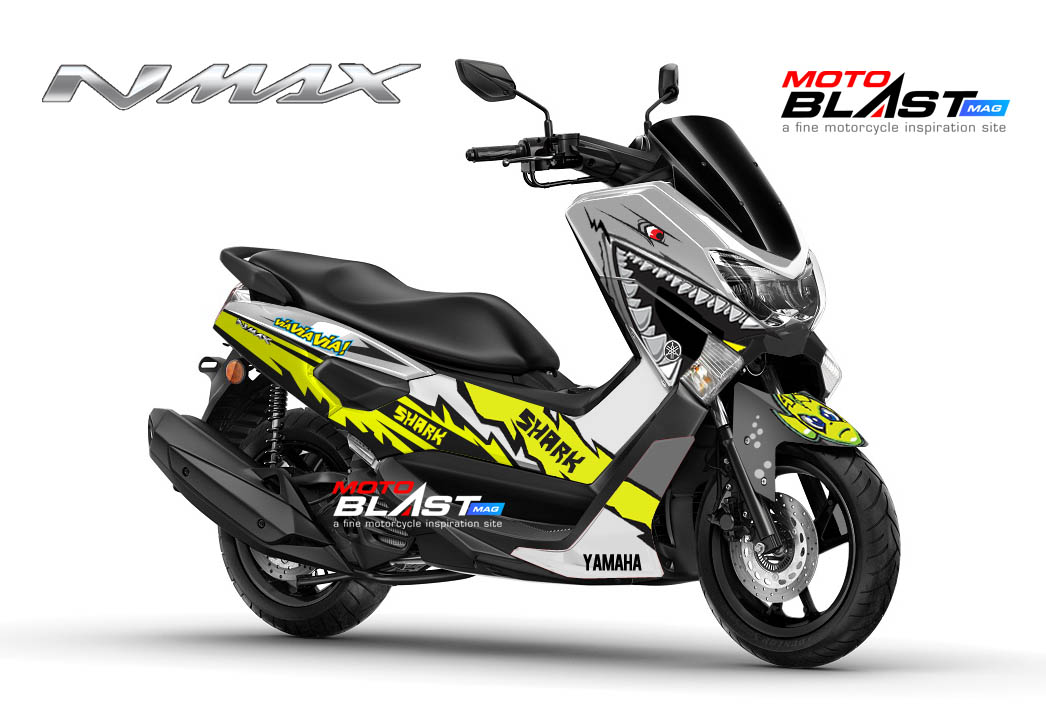 Striping Nmax Motoblast. Modifikasi striping Nmax Livery shark