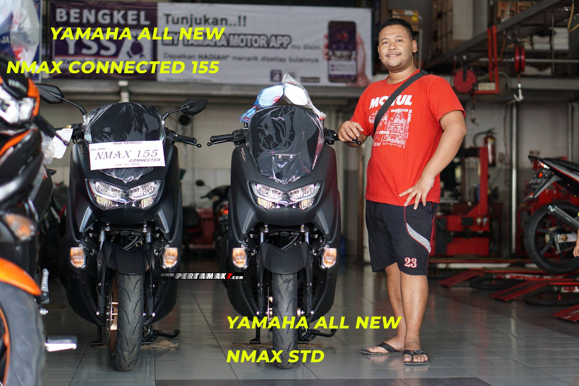 Perbedaan Nmax 2020 Dan 2021. Beda Warna Hitam Yamaha NMAX Connected VS NMAX Std dan ABS Maxi Signature Black Gold