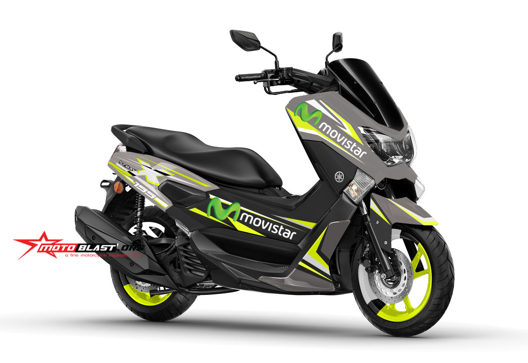 Nmax Gunmetal Modifikasi. Modif striping Yamaha NMAX Gun Metal Movistar