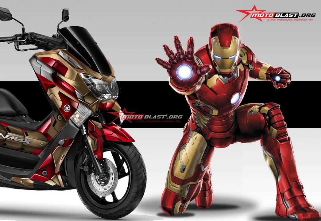 Nmax Special Edition 2016. Graphic Kit Decal Yamaha NMAX Iron Man 3D