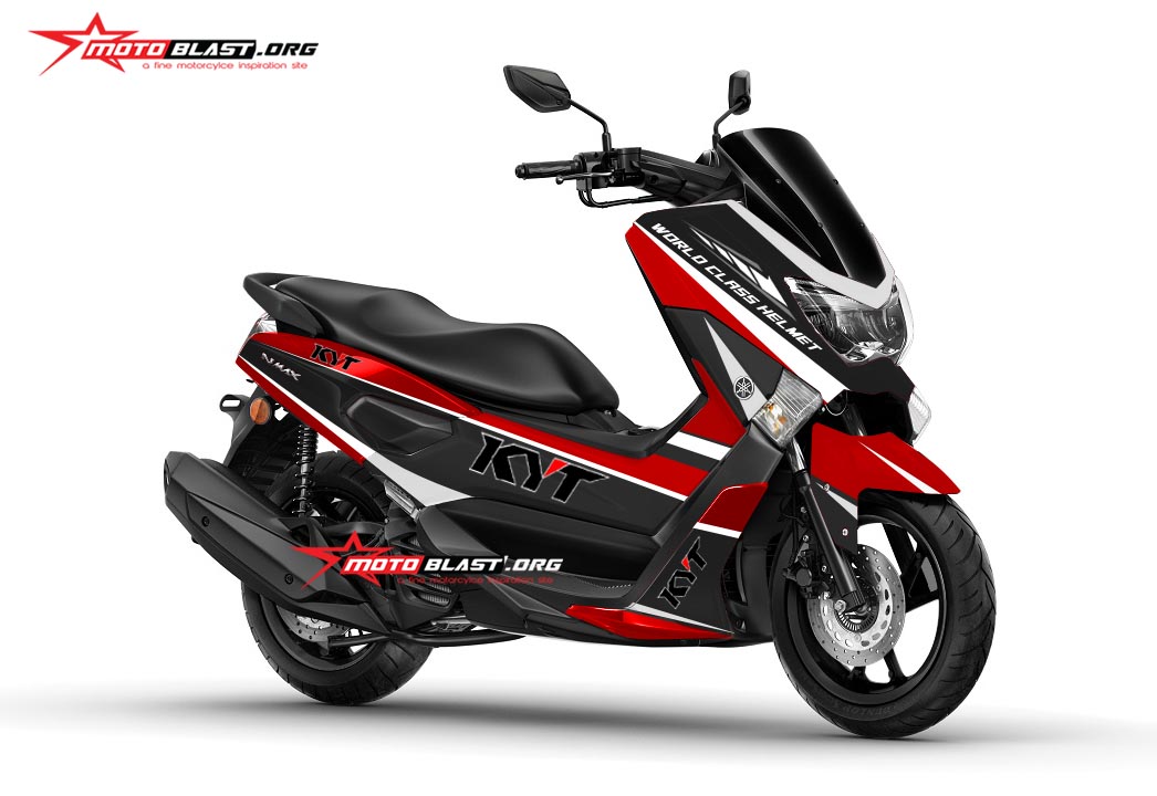 Nmax Red Modif. Modifikasi Striping Yamaha NMAX RED KYT Helmet