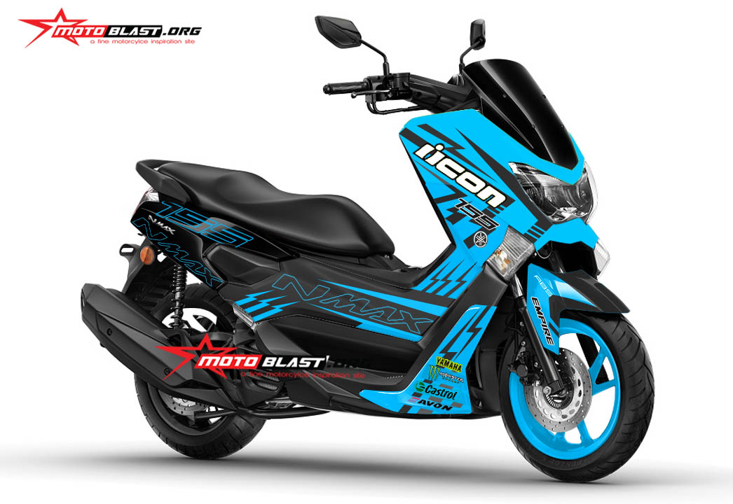 Modif Striping Yamaha Nmax Biru. Modifikasi striping Yamaha NMAX Drift Battle Blue