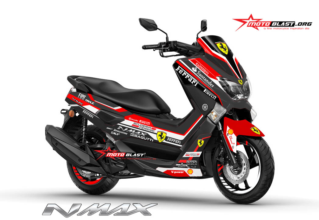 Nmax Modifikasi Black. Modifikasi Striping Yamaha Nmax Black Ferrari