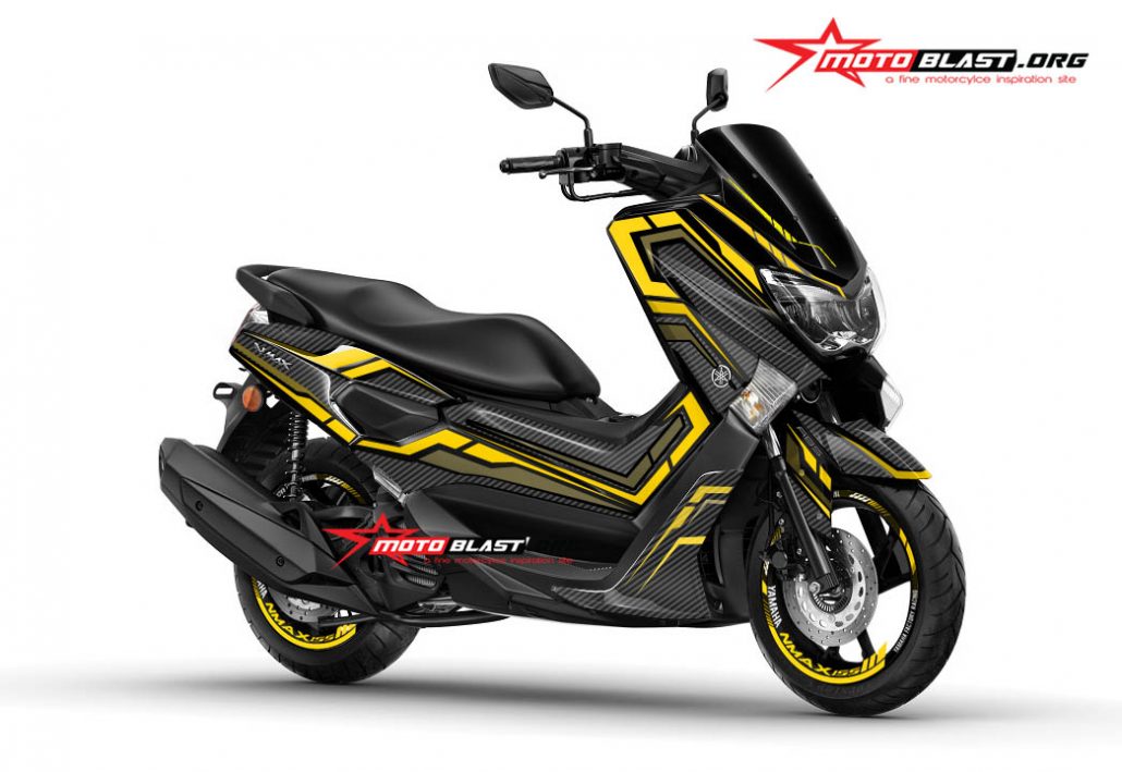 Nmax Black Gold Modif. Yamaha NMAX Black Yellow Gold Carbon