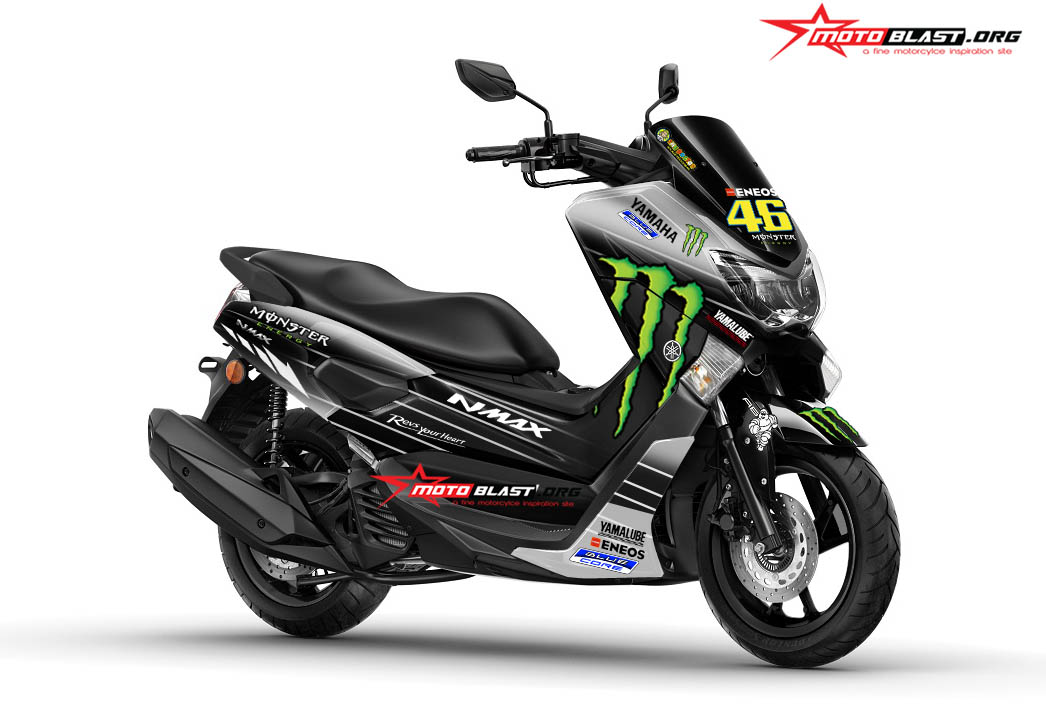 Nmax Modif Monster. Modifikasi Striping Yamaha Nmax Livery Monster GP 2019