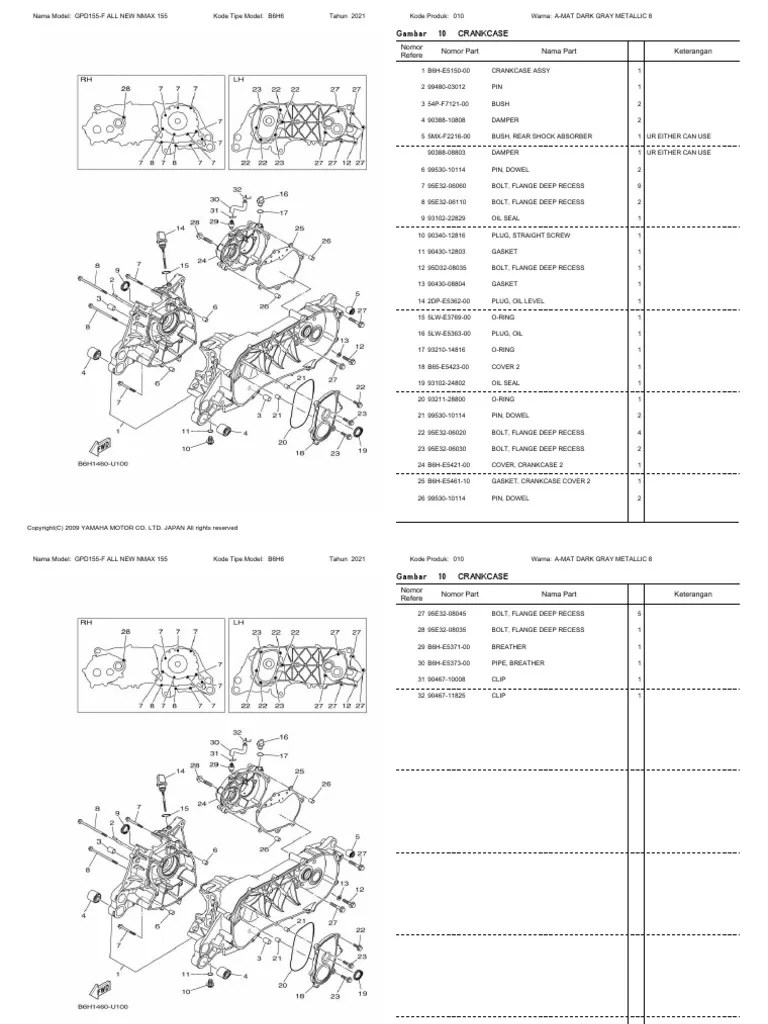Nmax Connected Manual. 10.GPD155-F All New Nmax 155 Connected Version Crankcase