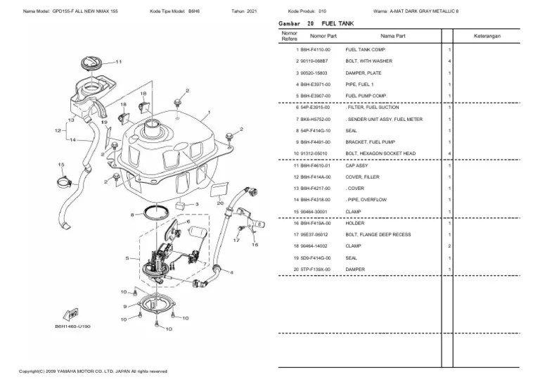 Nmax Fuel Tank. 20.GPD155-F All New Nmax 155 Connected Version Fuel Tank