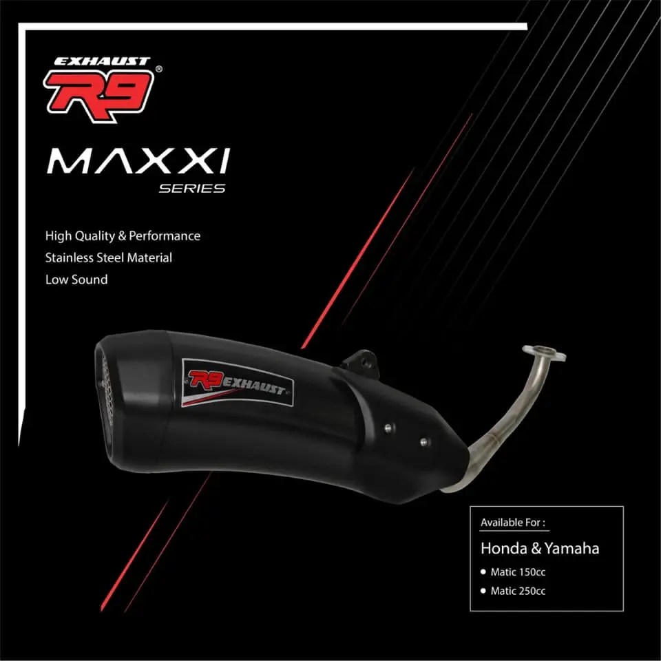 Knalpot R9 Maxxi Nmax 2020. Jual R9 EXHAUST : Knalpot Full System MAXXI All New NMAX NMAX 155 Original