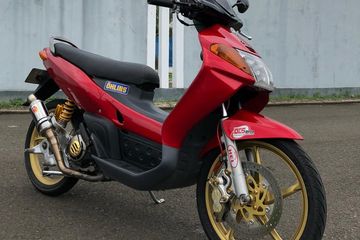 Modif Nmax Merah Marun. Dijual Nih, Modifikasi Yamaha Nouvo Lele Hedon Pakai Part Branded dan Bodi Carbon