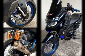 Nmax Hitam Glossy Modif. Terinspirasi Mobil Tesla, Yamaha NMAX Baru Kece Main Elegan