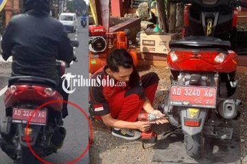 Knalpot Brong Nmax. Foto NMAX Pelat Merah Ini Bikin Bupati Jengkel, Knalpot Beda, Pak Kades Ketahuan