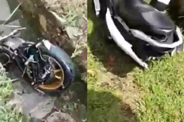 Nmax Hitam Kecelakaan. Kecelakaan Parah di Lembang, Mesin Yamaha NMAX Lepas Dari Bodi