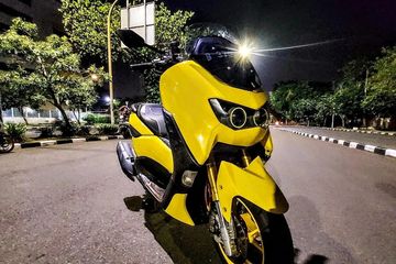 Nmax Lampu Projector. Sorot Lampu Dual Proyektor, Yamaha All New NMAX Kuning Tampil Racing