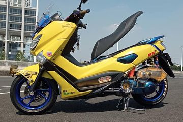 Variasi Nmax Warna Kuning. Yamaha NMAX Mentereng Berjubah Kuning, Nyentrik Dikombo Aksesori Unik