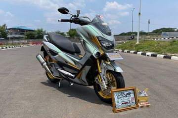 Nmax Lama Putih. Yamaha NMAX Lama Gondol Juara, Pamer Bodi Airbrush dan Part Menawan