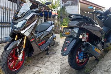 Modifikasi Motor Nmax Old. Yamaha NMAX Tampil Glowing, Bodi Berjubah Krom Mantap Bergaya Racing