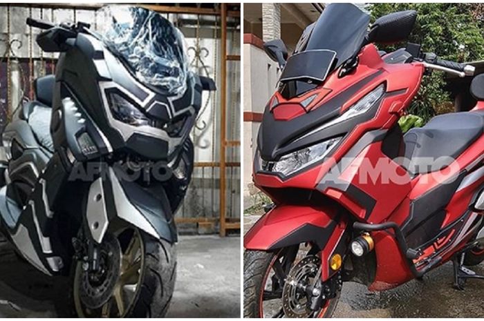 Nmax Variasi Komplit. Duel Maut Yamaha NMAX Black Phanter Vs Honda PCX 150 Super Hero, Paket Komplit Obat Ganteng Motor Matic