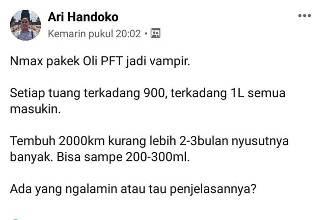 Kenapa Nmax Disebut Vampir Oli. Yamaha NMAX jadi motor anti long drain interval karena vampir oli, bisa diatasi dengan minyak goreng?