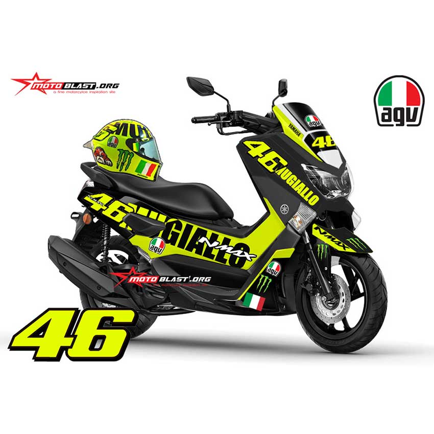 Decal Nmax Vr46. Decal Stiker Yamaha NMAX Mugello Helmet VR46