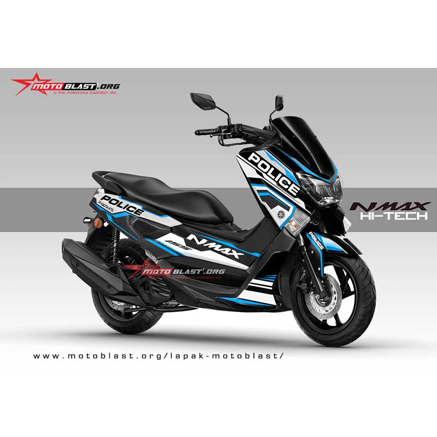 Stiker Nmax Police. Decal Stiker Yamaha NMAX Police HiTech