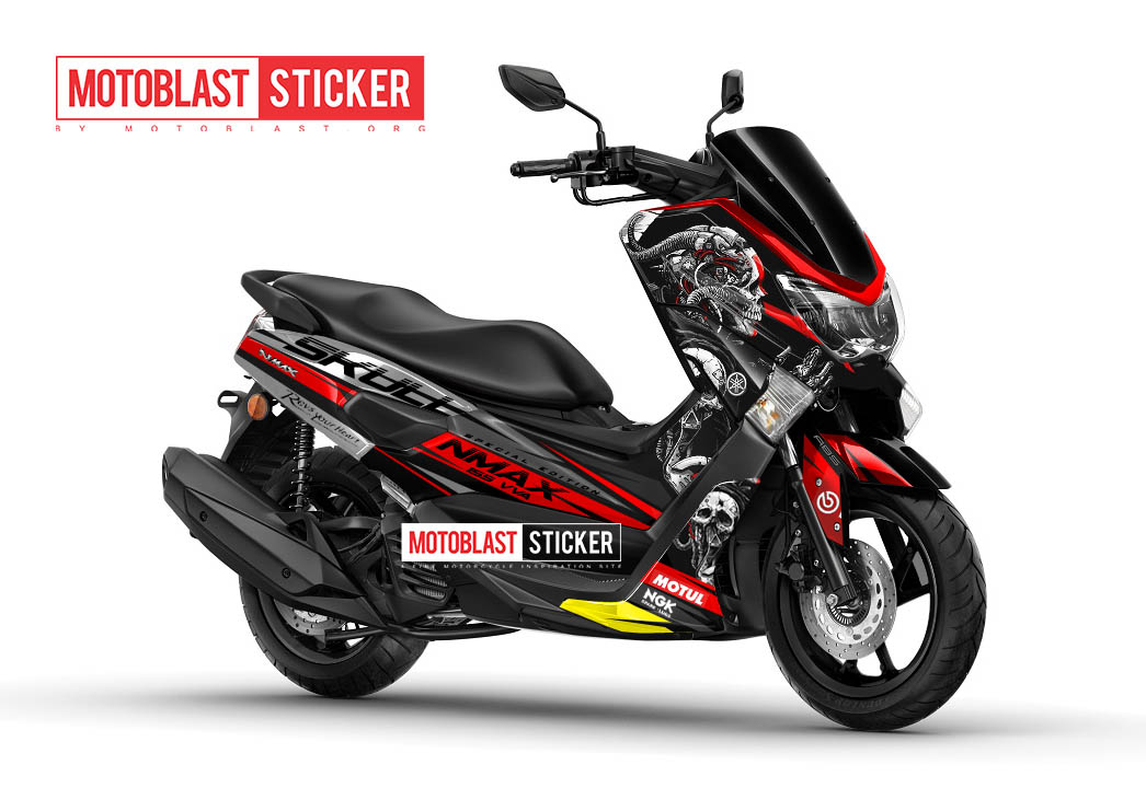 Nmax Decals Design Black. New Design Decal stiker Yamaha Nmax Black Skull