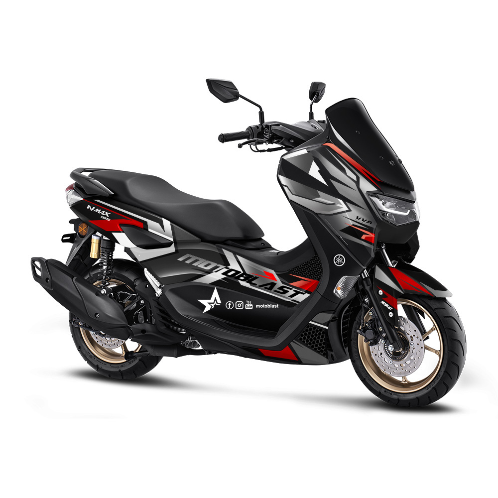 Striping Nmax Motoblast. Modifikasi striping Yamaha New Nmax 155 black shadow blade