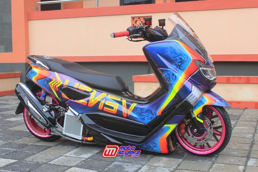 Modif Nmax Di Bekasi. NMAX”2017-Bekasi: Airsuspension Feat Airbrush Grafis, Aura Stance Siap Digeber Narsis