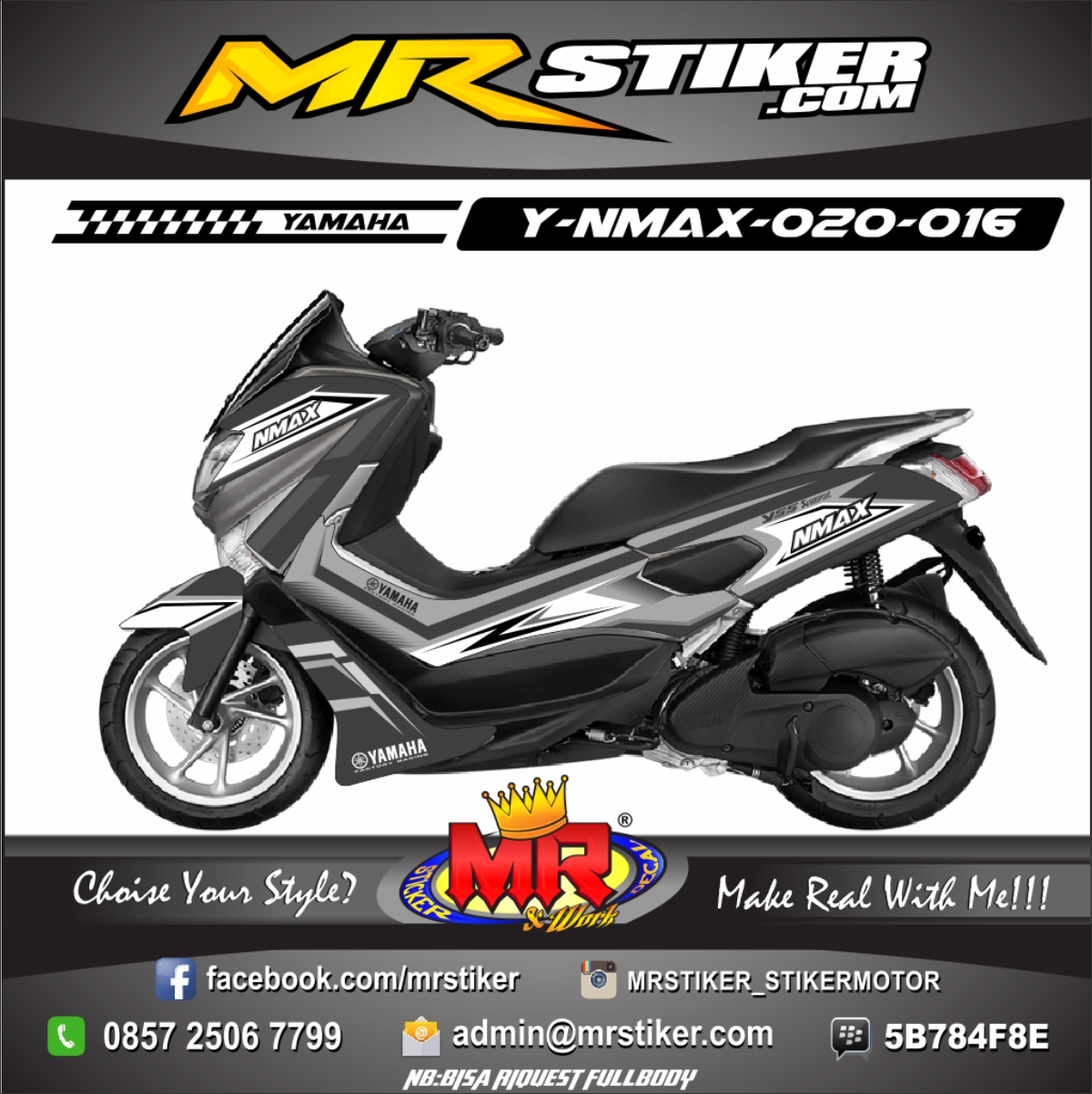 Stiker Elegan Nmax. Stiker Motor Nmax Elegan Black Horse Grafis - stiker motor premium