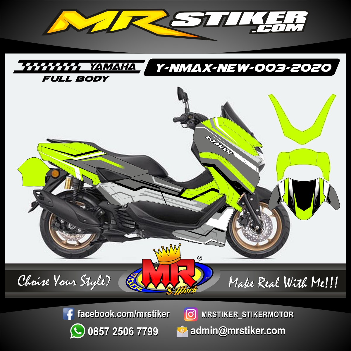 Yamaha Nmax 2020 Yellow Color. Stiker motor decal Yamaha NMAX New 2020 Line Mecha Lime Color Grafis (FULLBODY) - stiker motor premium