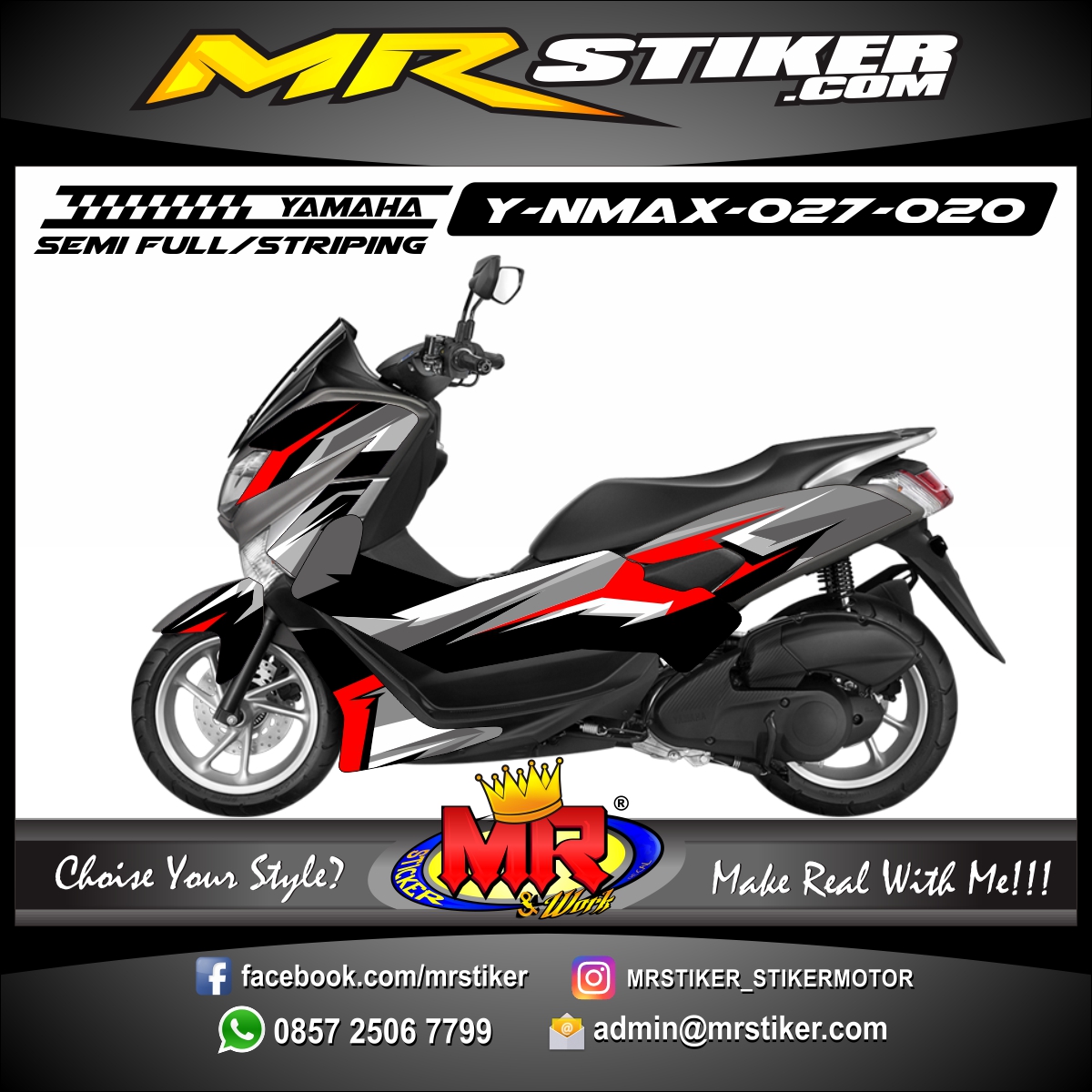 Nmax Racing Style. Stiker motor decal Yamaha NMAX Style Grafis Race - stiker motor premium