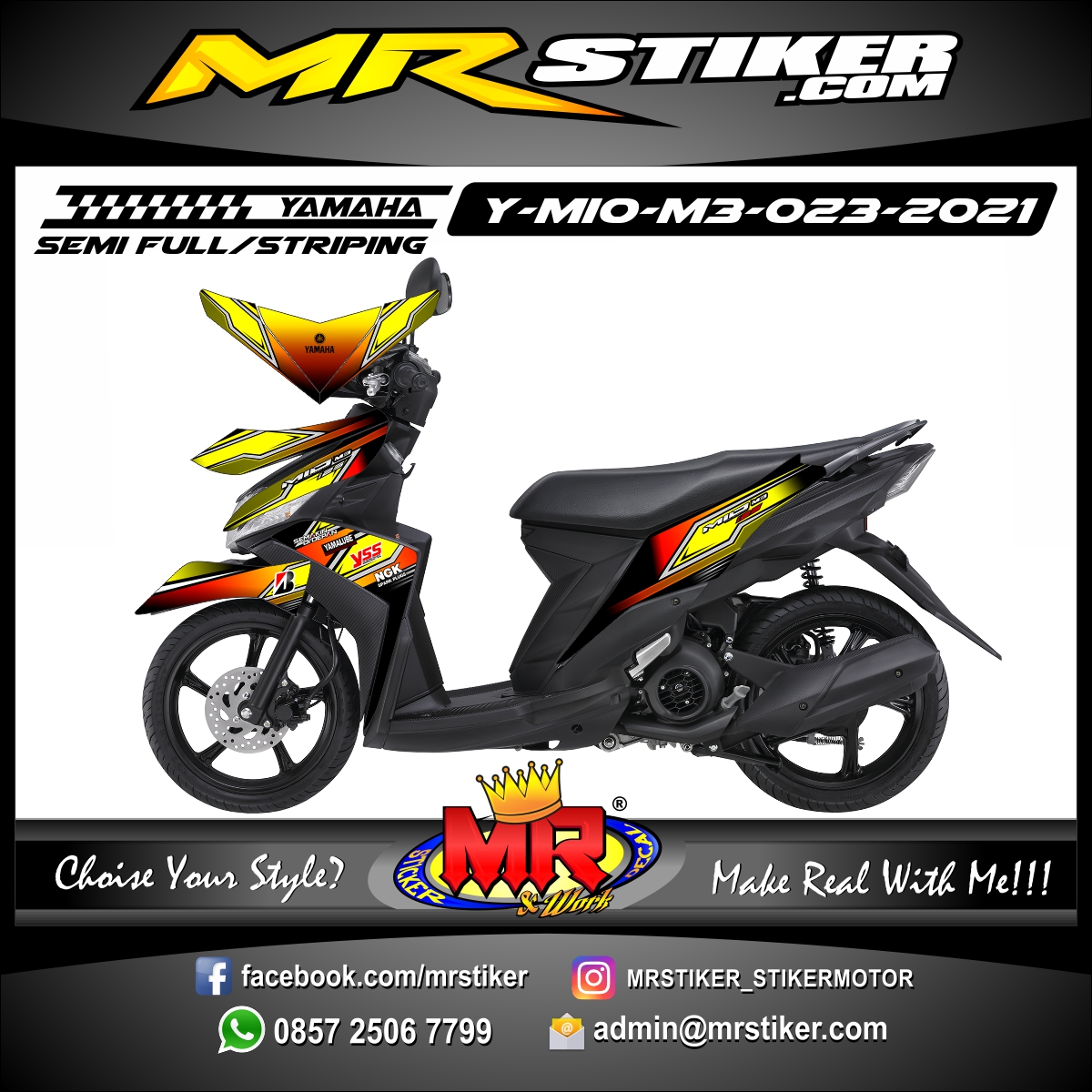 Yamaha Nmax 2020 Yellow Color. Stiker motor decal Yamaha Mio M3 Line Gradation Color Yellow and Red - stiker motor premium