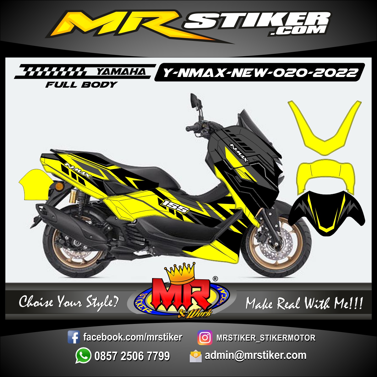 Nmax Yellow Decals. Stiker motor decal Yamaha NMAX New Yellow Graphic Line Techno Grafis FullBody - stiker motor premium