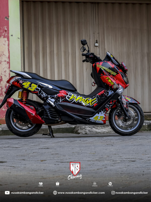 Decal Sticker Nmax Merah. Desain Stiker Nmax 155 Merah Modifikasi Sticker Full Body – Nusakambangan Sticker