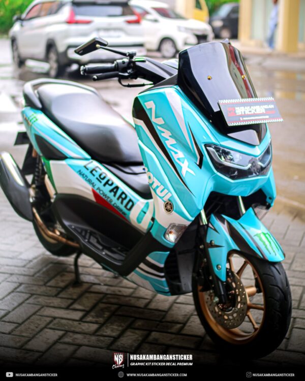 Stiker Motor Nmax Biru. Decal Stiker Yamaha NMAX Leopard Biru – Nusakambangan Sticker