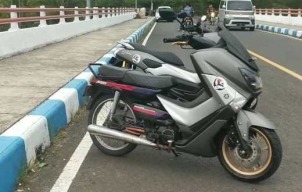 Nmax Modif Grand. Modifikasi Ekstrim, Pemuda Asal Jatim ini Kawinkan Honda Grand dan Yamaha NMax